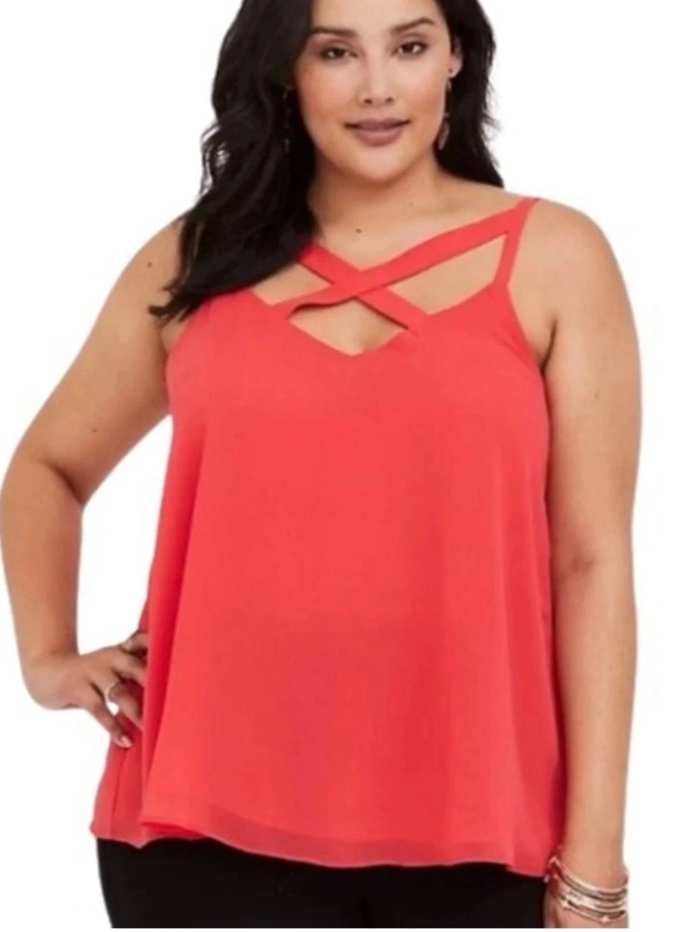 Torrid Coral Crisscross Plus Size Camisole